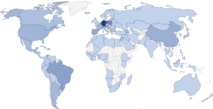 Map of our visitors.